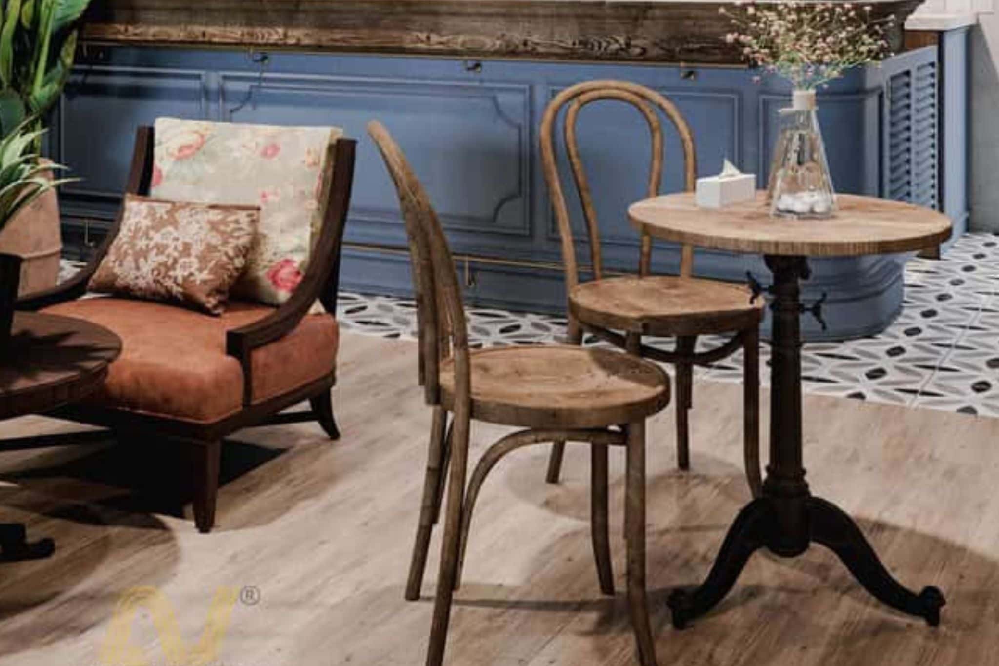 Vật liệu trong thiết kế quán cafe phong cách Rustic